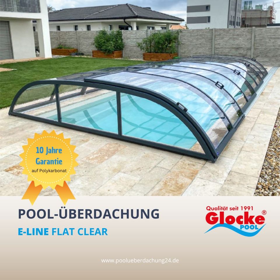 Pool Überdachung | Selbstbau-BOX | e-line flat clear in Delitzsch