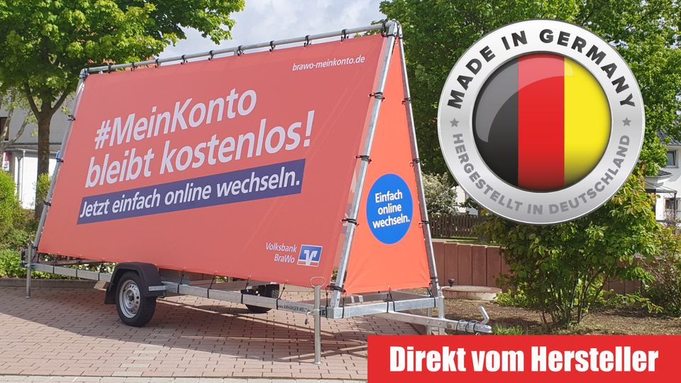 ⭐️AKTION⭐️ Werbeanhänger Gr.: XXL , INKLUSIVE Bannerset mit Druck und Befestigung❗️Neues Modell ❗️ in Stemwede