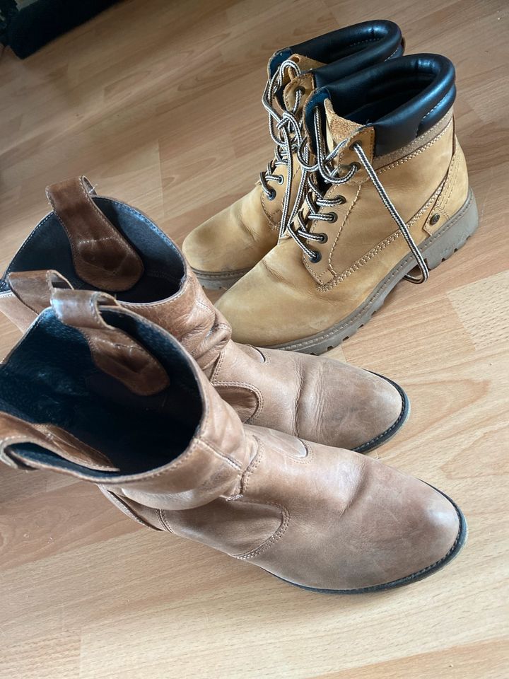 2x Stiefel Gr.39 Braun/beige Damen Wrangler in Bad Homburg