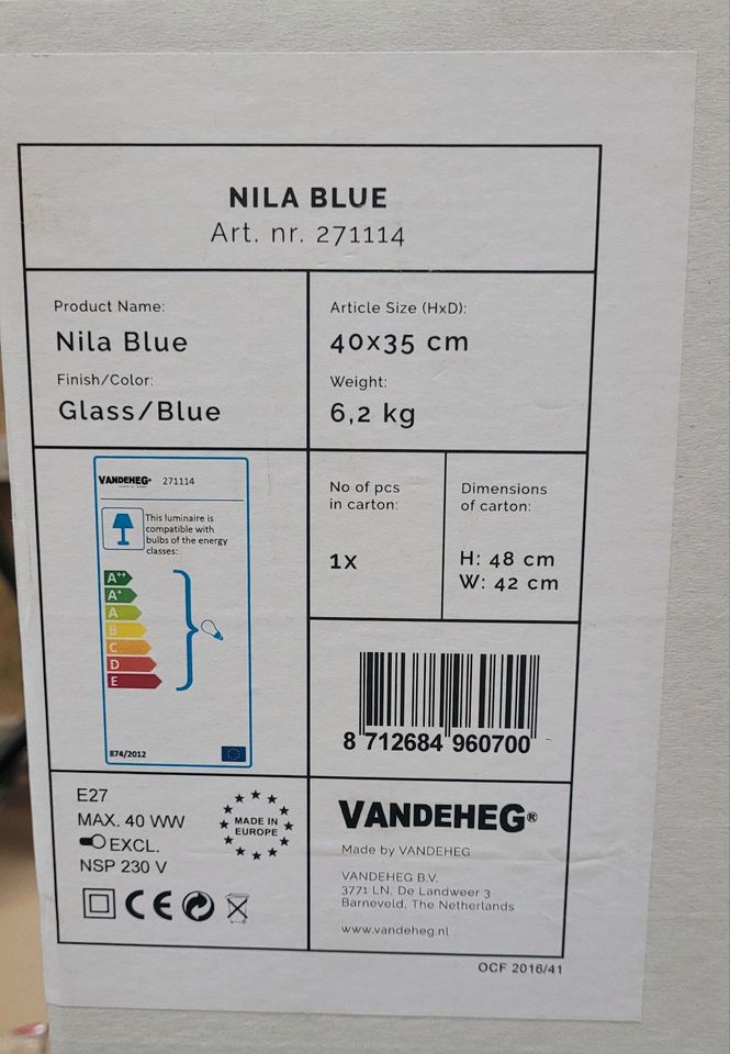 Tischlampe Vandeheg Nila Blue in Alfhausen