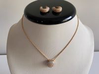 Swarovski Set Collier Kette Ohrringe Creolen Gold Glitzer Nordrhein-Westfalen - Pulheim Vorschau