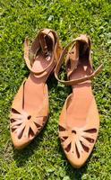 Ballerinas, Sandalen, Pumps, braun, flacher Absatz, Echtleder, 36 Dresden - Gompitz Vorschau