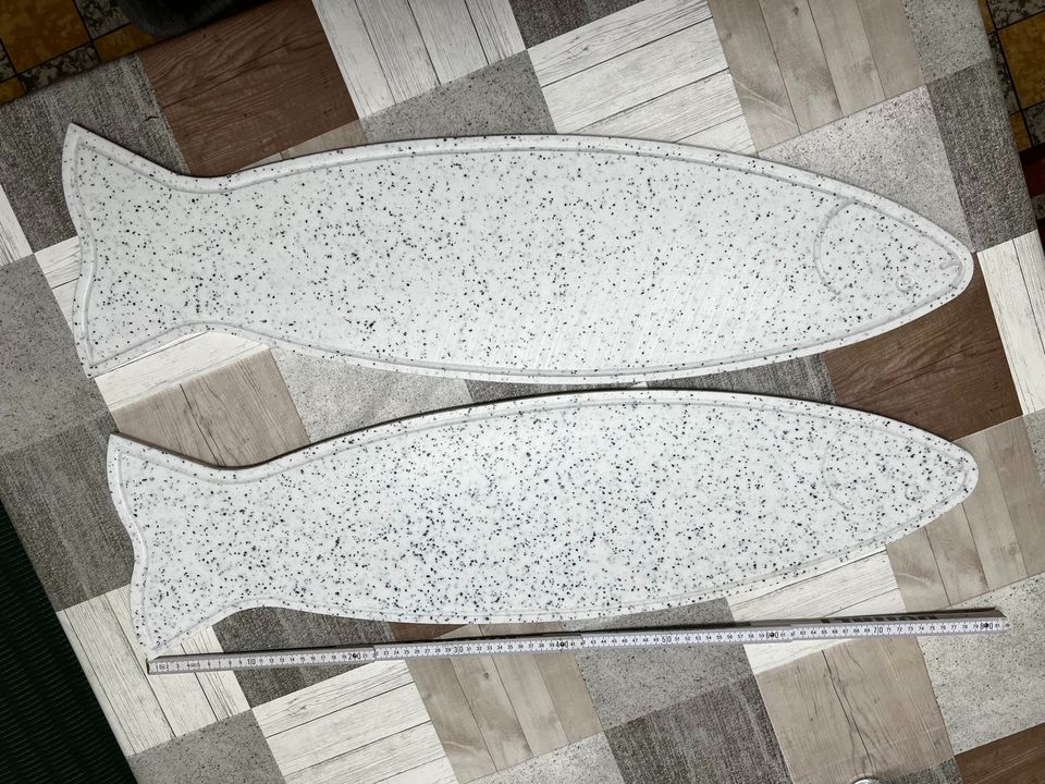 Kunststoff Schneidebretter / weiß Fisch 2 Stück 80x22cm in Rosendahl