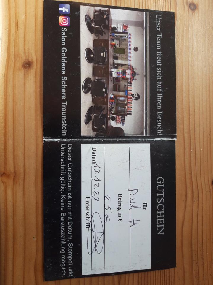 Friseurgutschein in Höhe von 25 € - Goldene Schere, Traunstein in Waging am See