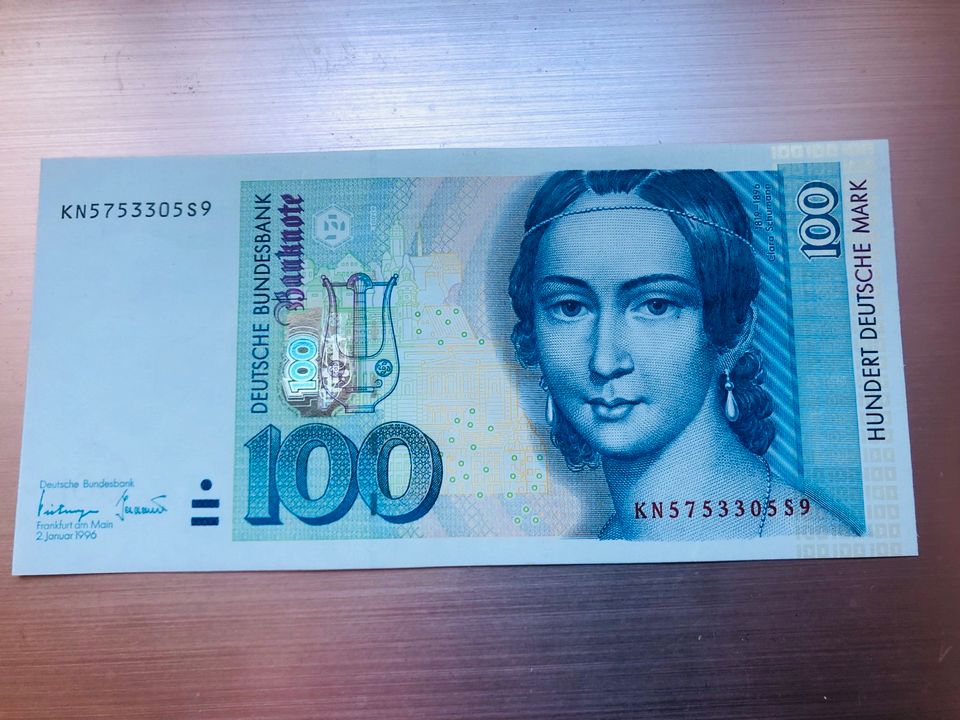 100 DM Geldschein , orig. Banknote von 1996, in Bockenem