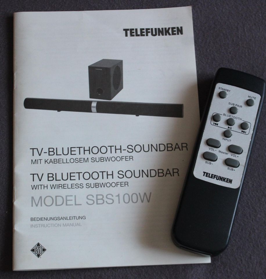 Bluetooth Soundbar mit wireless Subwoofer ~ TELEFUNKEN ~ in Hürth