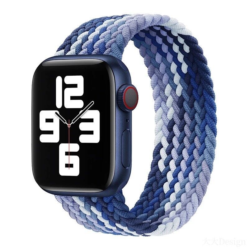 Geflochten Solo Loop Armband für Apple Watch Series 7-3 SE 45-38mm Braided Nylon in Oestrich-Winkel