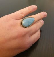 Blauer Owyhee Opal 925 Silber Ring gepunzt  Ringbreite 17 mm Hessen - Lich Vorschau