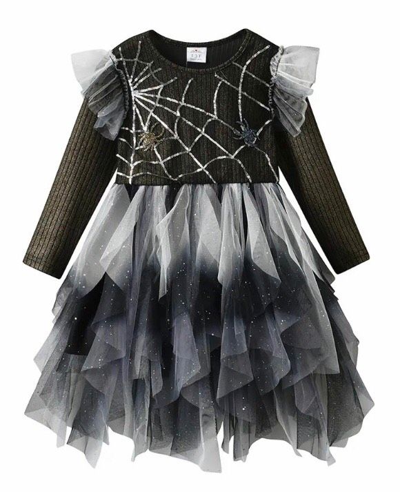 Mega Halloween Kleid Hexe Tüll Pailletten Gr. 128 NEU m. Etik.! in Hofheim am Taunus