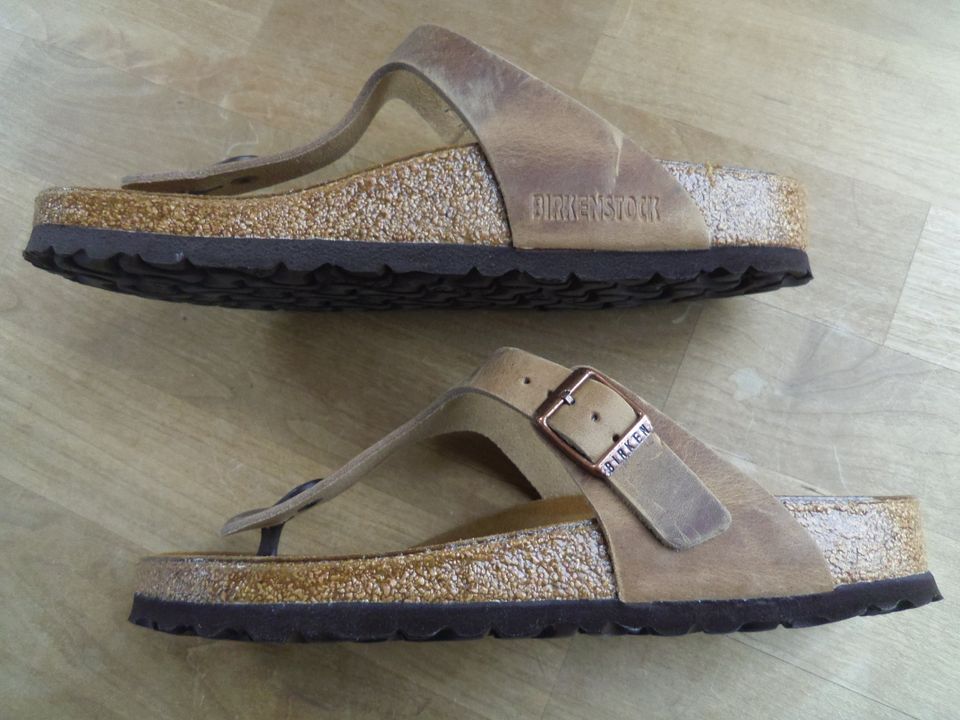 Birkenstock Gizeh Naturleder Nubuk normal tabacco brown Gr 38 NEU in Plankstadt