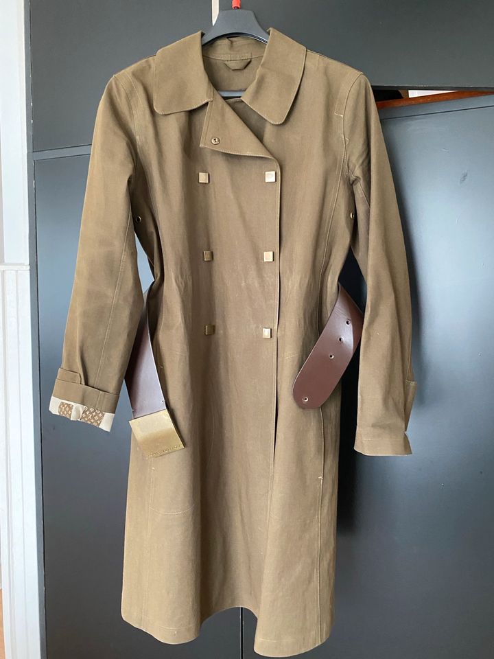 Louis Vuitton Damen Mantel S Grün Trenchcoat mit Gürtel in Schöngeising