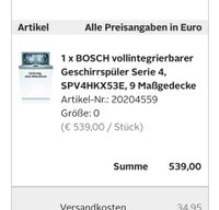 Bosch Geschirrspüler 45cm, 11 Monate alt, vollintegrierbar Bayern - Waldsassen Vorschau