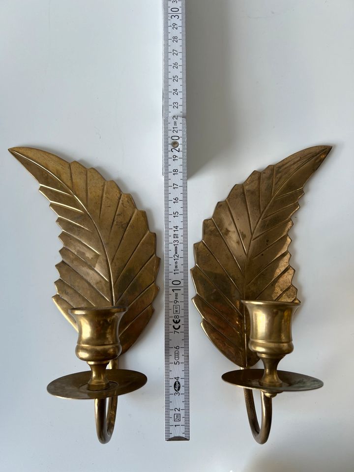 Blattförmige Bronze Wandkerzenhalter | Kerzenständer | 21cm in München