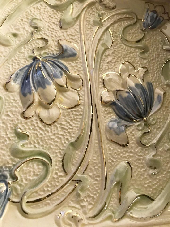 Ofenkachel, Original Ernst Teichert Meissen, Jugendstil um 1900 in Berlin