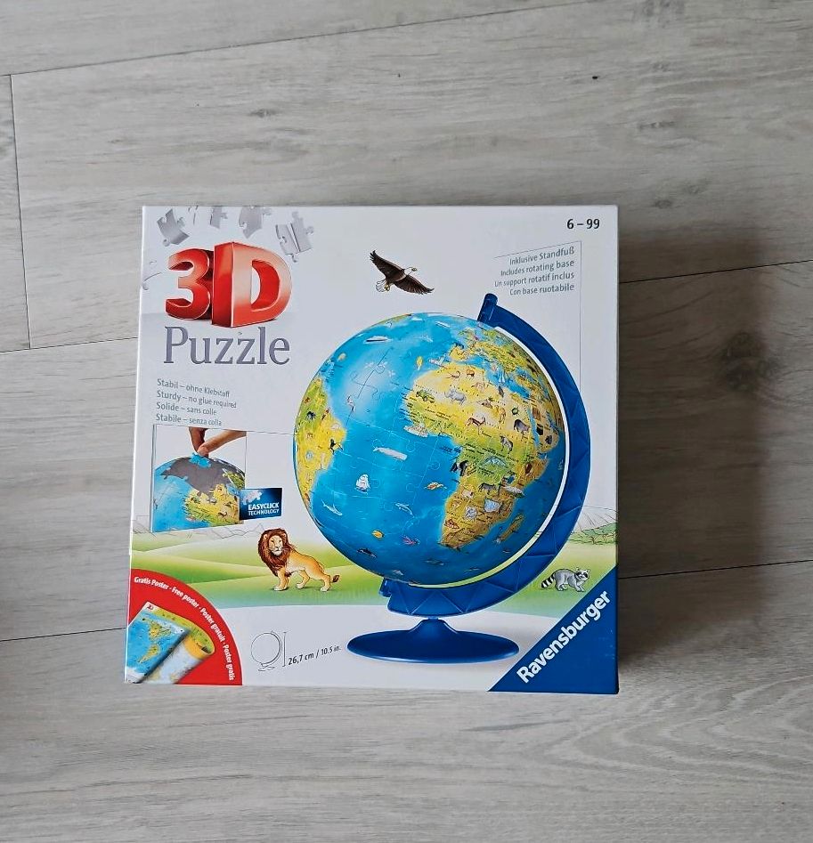 3d Puzzle Globus Ravensburger Tiere in Barsbüttel