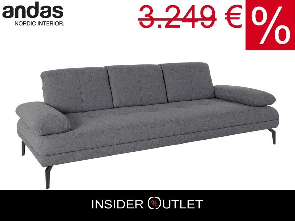 Designer Sofa 3-Sitzer 251 cm Grau Couch Stenlille andas in Köln