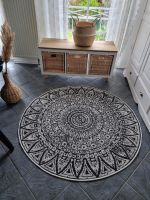 Teppich rund schwarz weiß bzw creme Retro Vintage Mandala Nordrhein-Westfalen - Rheinberg Vorschau