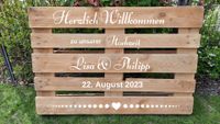 Willkommensschild Hochzeit Aufkleber für Palette Heiraten Deko 01 Niedersachsen - Osterholz-Scharmbeck Vorschau