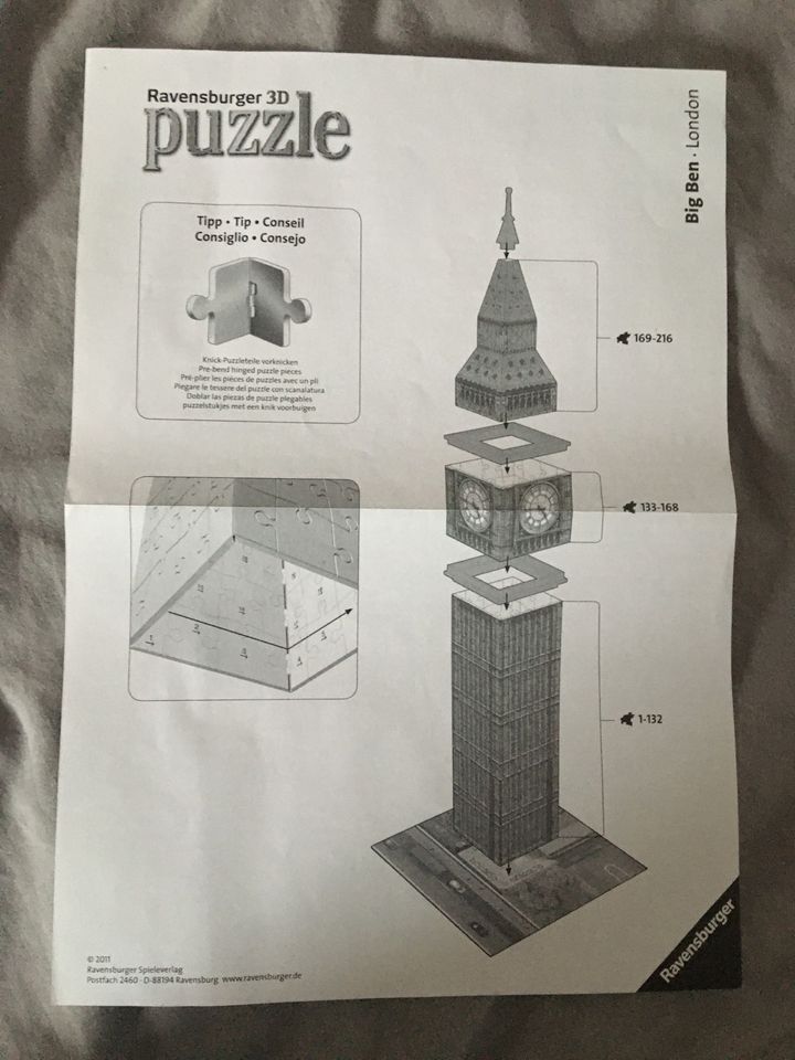 Big Ben (Ravensburger 3D Puzzle) in Bromskirchen