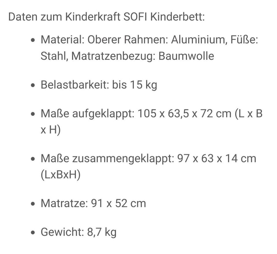 Kindskraft Sofi Kinderbett Reisebett Laufgitter Wiege 4 in 1 in Leipzig