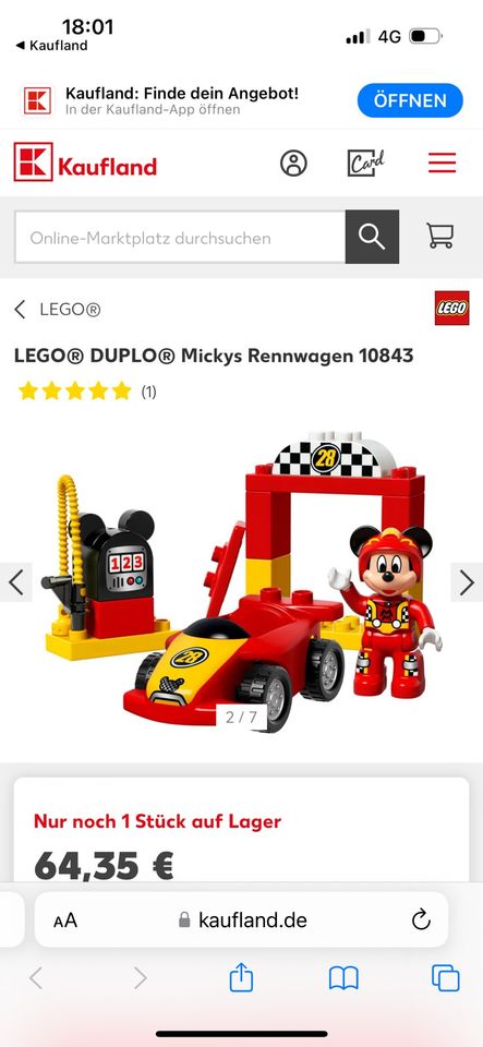 Lego Duplo Mickeys Rennwagen 10843 in Bad Langensalza