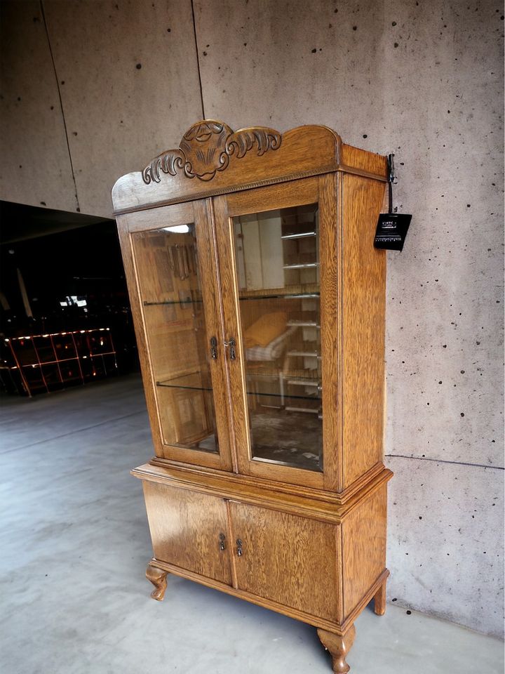 Antik Vitrine Schrank 100x182x46cm in Düsseldorf