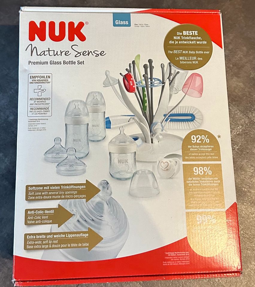 Nuk nature Sense Premium Glass Bottle Set in Neinstedt