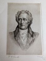 Brustbild Zeichnung Portrait J. W. Goethe Schleswig-Holstein - Gokels Vorschau