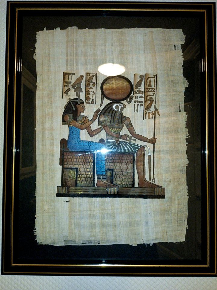 Papyrus Bilder in Echtholzrahmen in Schwienau