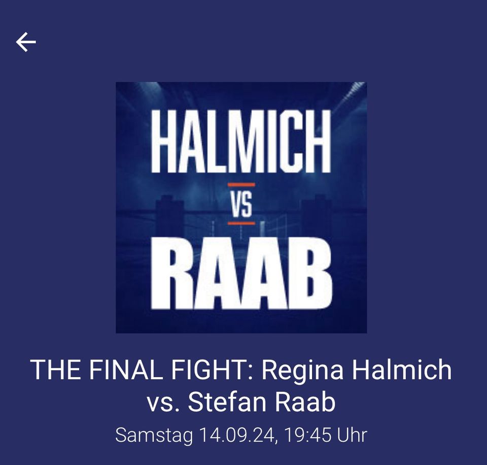 Stefan raab vs Regina Halmich Tickets in Essen-Haarzopf