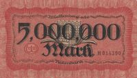 Fünfmillionen Mark Württembergische Notenbank Stuttgart 1929 Hamburg-Nord - Hamburg Alsterdorf  Vorschau