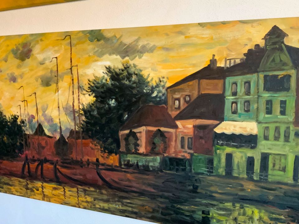 2 große Gemälde von Claude Monet Öl auf Leinwand (Nachbildungen) in Landshut