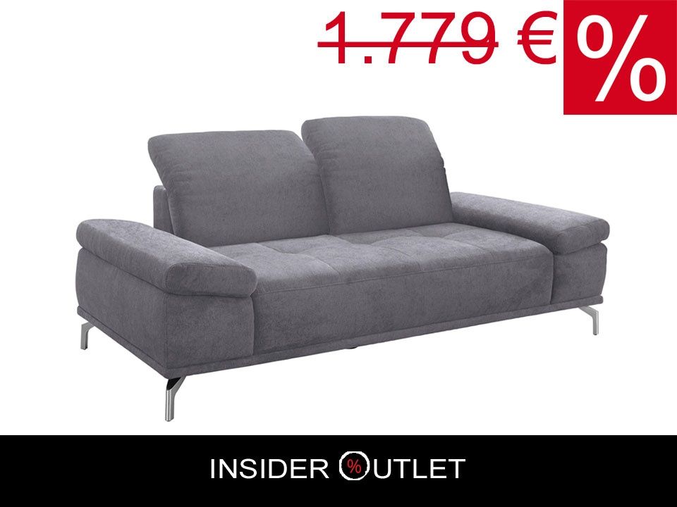 3-Sitzer Sofa 212cm Grau Federkern Sitztiefenverstellung Couch in Köln