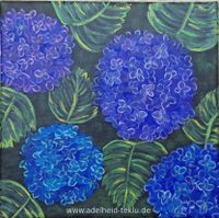 Acryl Gemälde Bild Acrylgemälde blaue Blumen Hortensien München - Ramersdorf-Perlach Vorschau