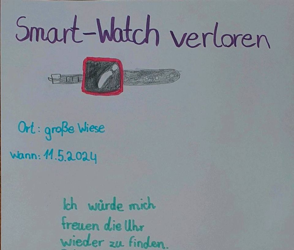 Smartwatch verloren an der großen Wiese am Ackermannbogen in München