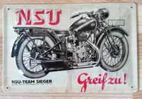 NSU Motorrad Retro Werbung Oldtimer Blechschild Klassik #1184 Bielefeld - Bielefeld (Innenstadt) Vorschau