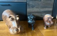 Drei Flusspferde aus Holz, Afrika, Nilpferd Thüringen - Schwaara Vorschau