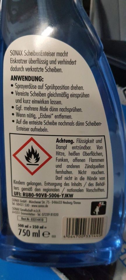 ❄ SONAX Scheibenenteiser 750ml Eisfrei ohne Eiskratzer in Grafenau