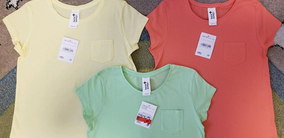 neu 100% Baumwolle 134/140 Sommer T-Shirts C&A Shirt Top Tops in Blankenfelde-Mahlow