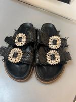 Kate Gray Sandalen 39 schwarz geflochtenes Leder Steine Hessen - Maintal Vorschau