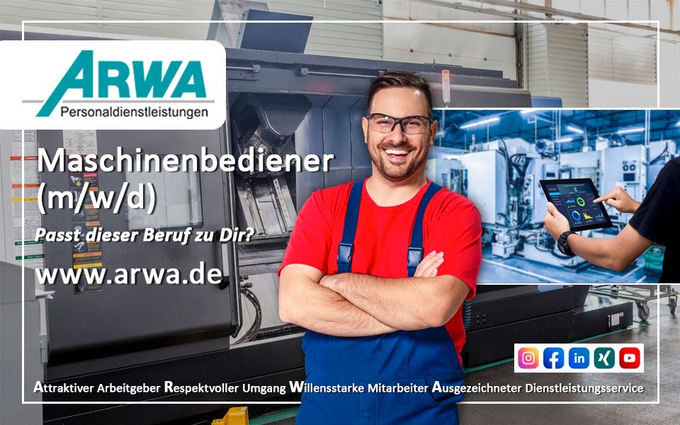 Maschinenbediener (m/w/d) in Osterburg gesucht!  - ARWA in Osterburg