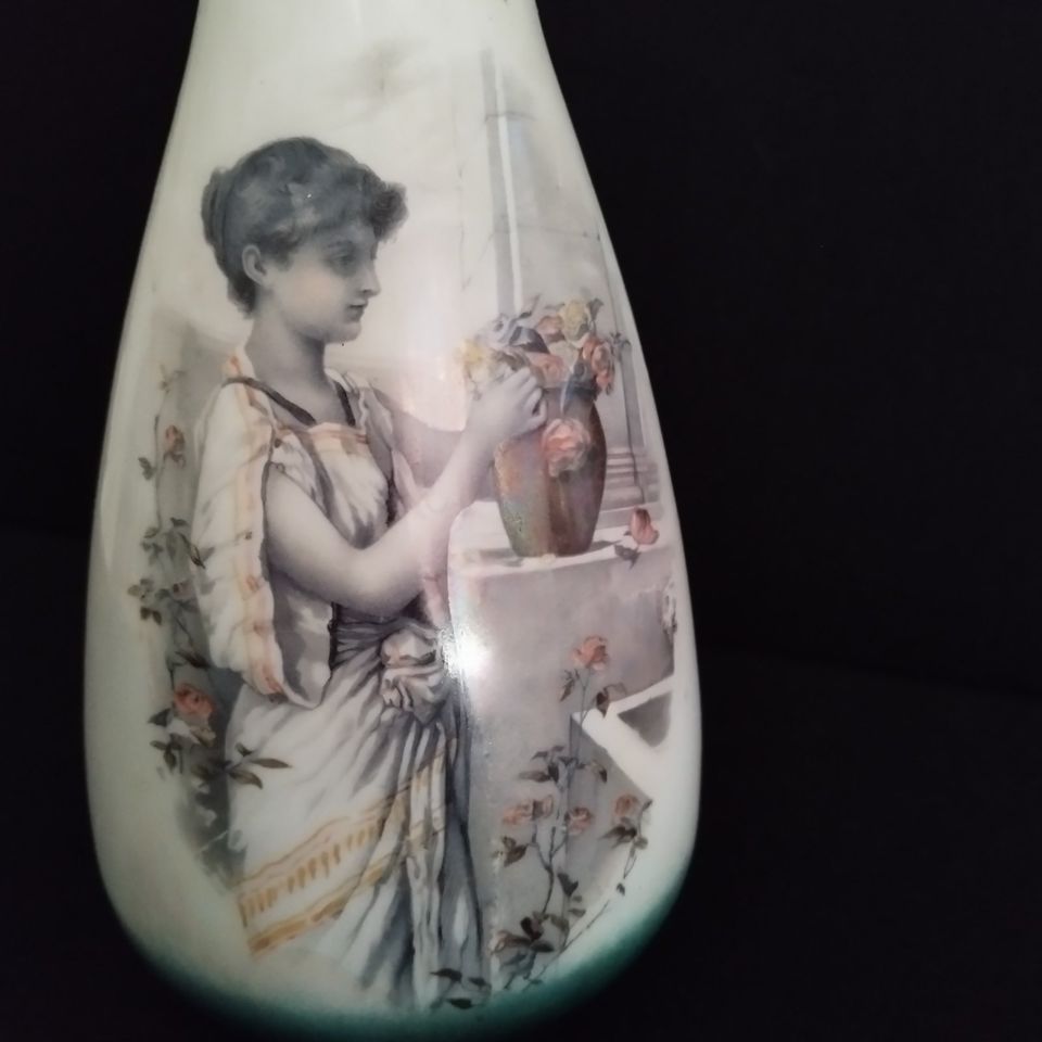 New York Rudolstadt Pottery - Lupenmalerei Vase, 1895 bis 1906 in Rheine