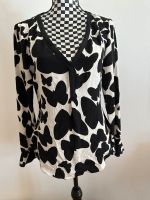 Shirt Bluse Seide Diane von Furstenberg Schwarz Creme S 36 Düsseldorf - Mörsenbroich Vorschau