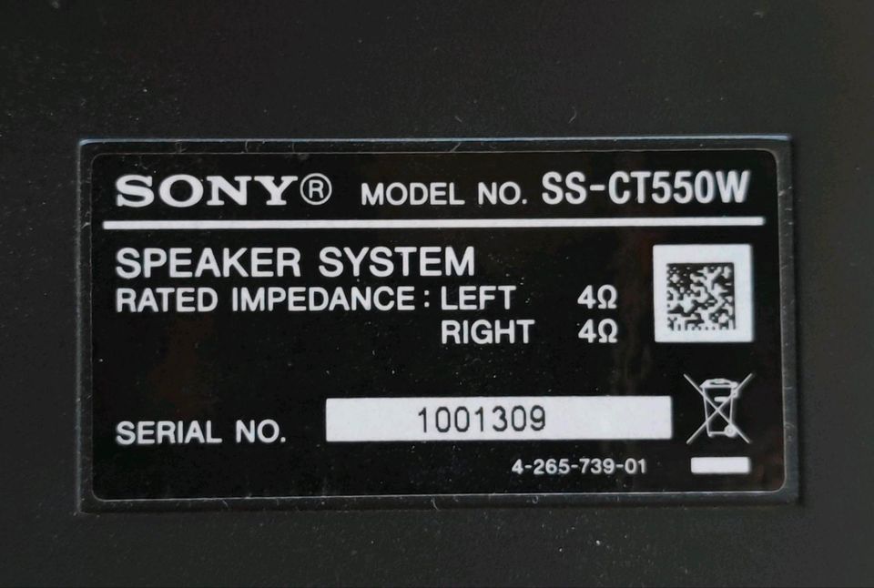 Sony Soundbar + Subwoofer HT-CT550W in Wolfenbüttel