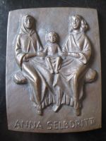 Bronze Relief wohl Karl - Heinz Klein  Düsseldorf Anna Selbdritt Rostock - Stadtmitte Vorschau
