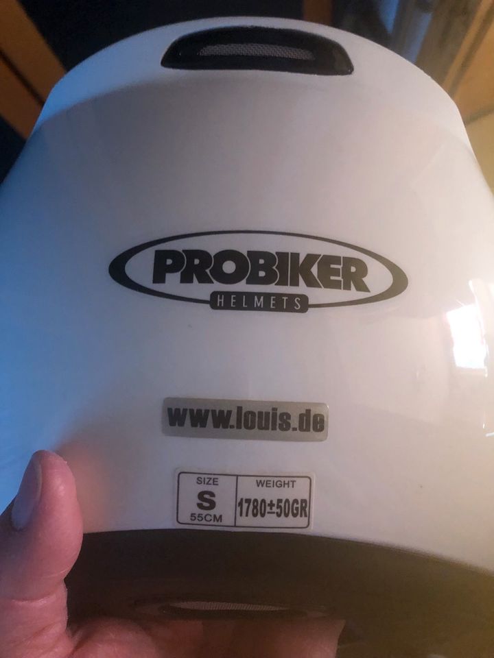 Motorradhelm Probiker Gr. S in weiß in Mülheim (Ruhr)