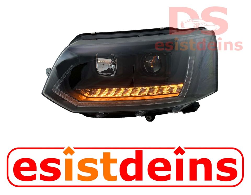 VW T5 Bus LED DRL Scheinwerfer dynamisch Bj. (09-15) schwarz in Quickborn