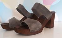ESPRIT Gr. 41 Plateau Sandalen Holzsohle grau braun Bayern - Stein Vorschau