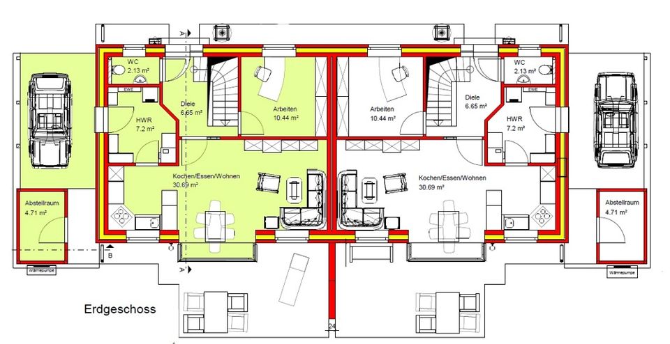 Neubau-Doppelhaushälfte in "KfW-40 Standard" in Schortens