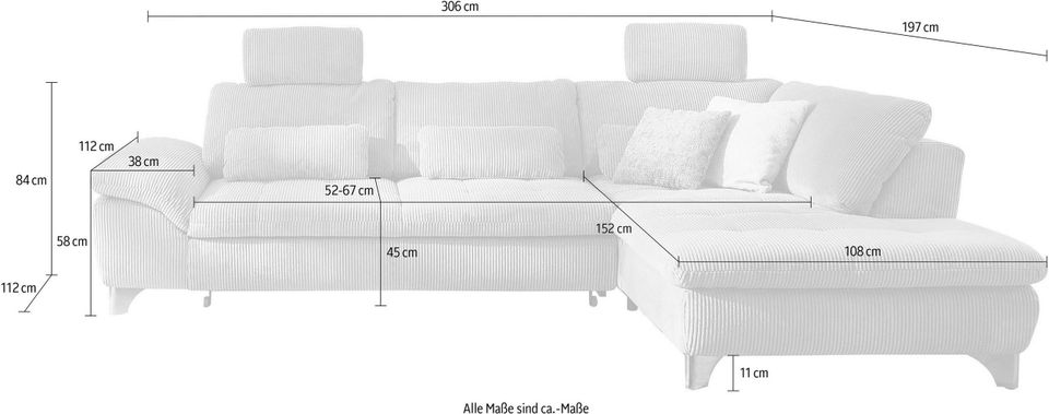 Die PlanBar Ecksofa MP-IN14007  mit Bettfunktion in Lübbecke 